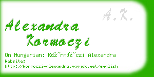 alexandra kormoczi business card